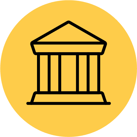 Icon of a government building, representing the benefits of commercial solar panels for Local Authority buildings.