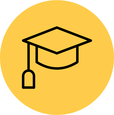 Graduate hat icon, representing the benefits of commercial solar panels for schools & colleges.