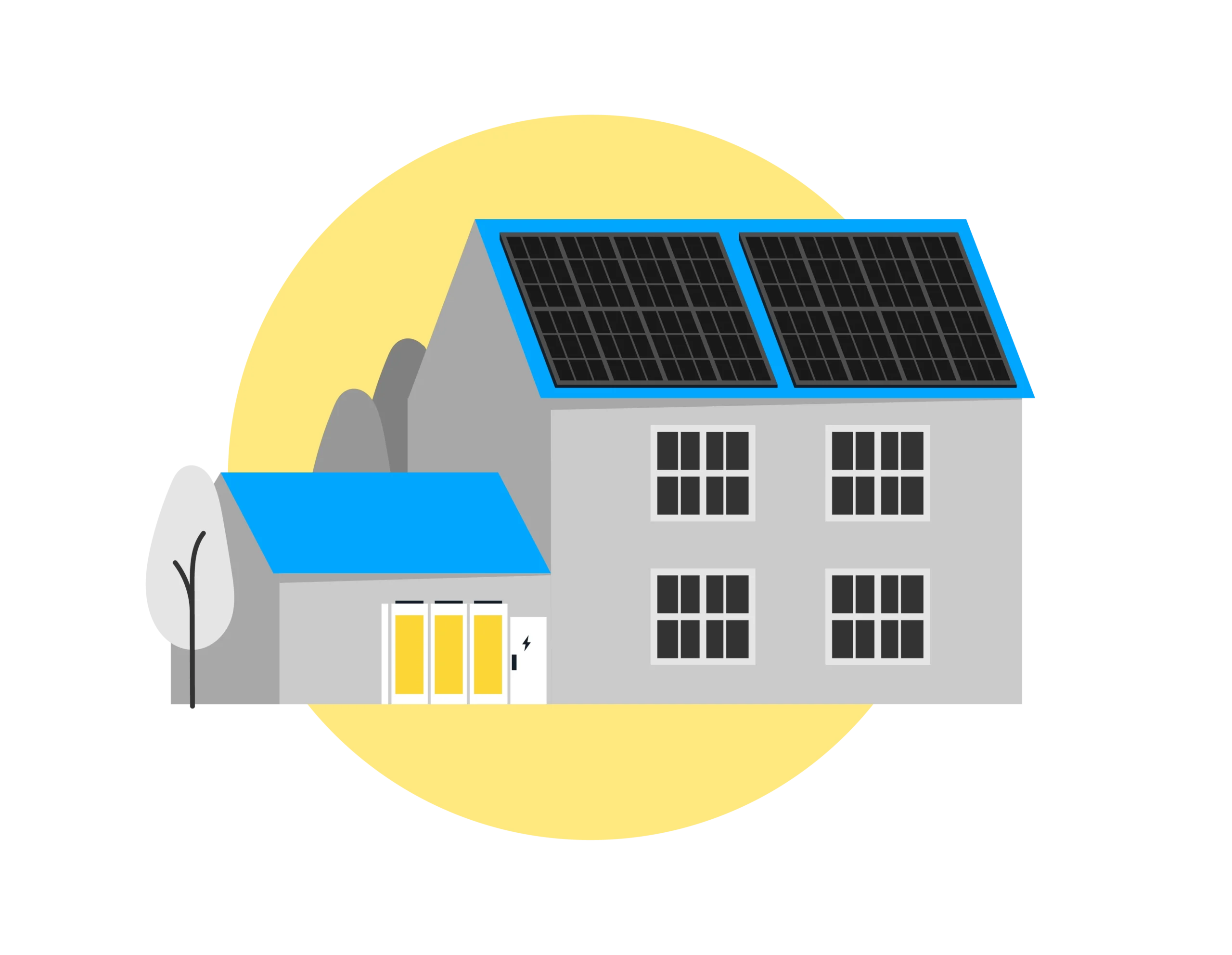 Illustration of a community buildings, highlighting Utilita Businesses recent public sector solar projects.